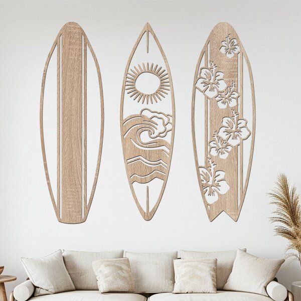 Dřevěný obraz SURF ALOHA Zvolte barvu dekoru: Černá | Rozměry (cm): 64x60