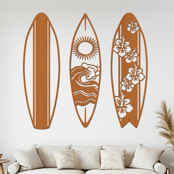 Dřevěný obraz SURF ALOHA Zvolte barvu dekoru: Černá | Rozměry (cm): 64x60