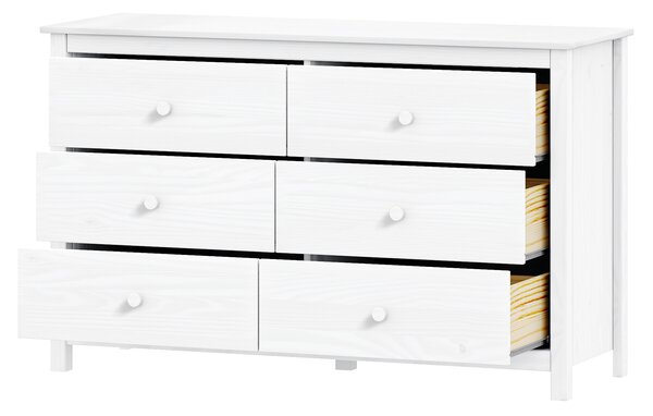 Komoda 6 zásuvek TORINO bílá