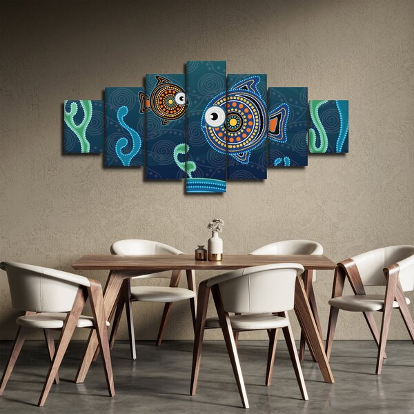 Obraz - Malované rybičky (210x100 cm)