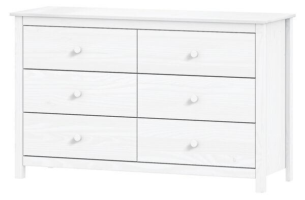 Komoda 6 zásuvek TORINO bílá