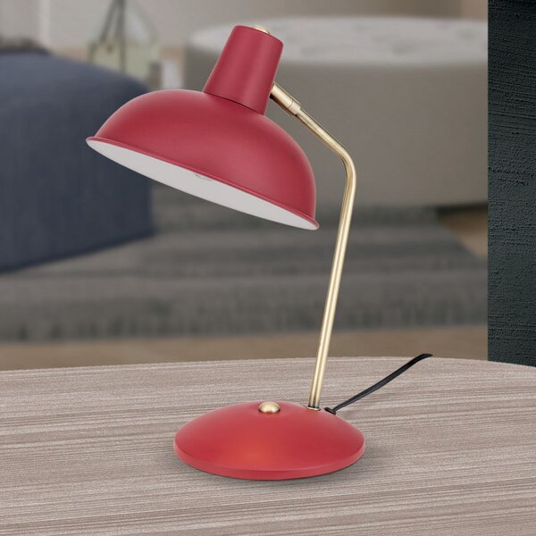 Orion LA4-1190-Rot Stylová stolní lampa FEDRA ČERVENÁ + patina