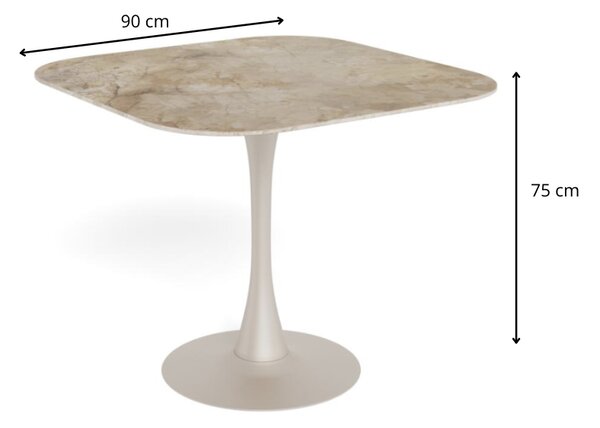 Actona Jídelní stůl Malta 90 cm béžový