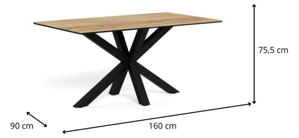 Actona Jídelní stůl Heaven 160 cm dub divoký/černý