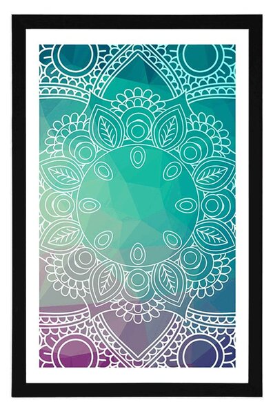 Plakát s paspartou pastelová Mandala