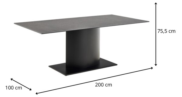 Actona Jídelní stůl Marbella 200 cm černý