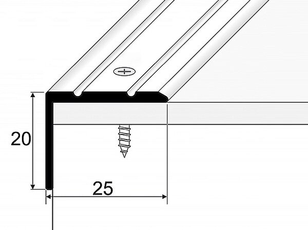 Schodový profil 25 x 20 mm (šroubovací) Šampaň E02