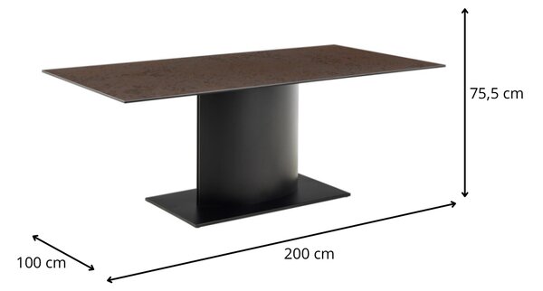 Actona Jídelní stůl Marbella 200 cm hnědý/černý