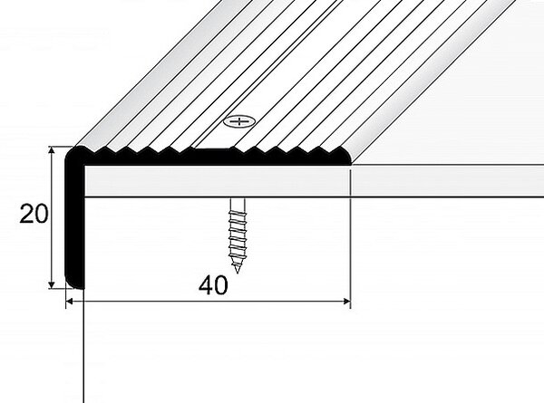 Schodový profil 40 x 20 mm (šroubovací) Zlato E00