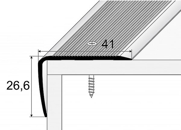 Schodový profil 41 x 27 mm (šroubovací) Šampaň E02