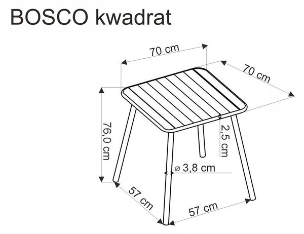Zahradní stolek Basto 2 (černá) (pro 2 osoby)