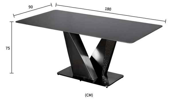 LivinHill Jídelní stůl Modig 180 cm grafit/černý mramor