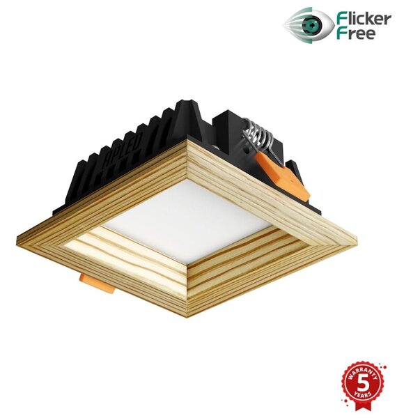 APLED - LED Podhledové SQUARE WOODLINE LED/3W/230V 4000K 9x9 cm borovice masiv