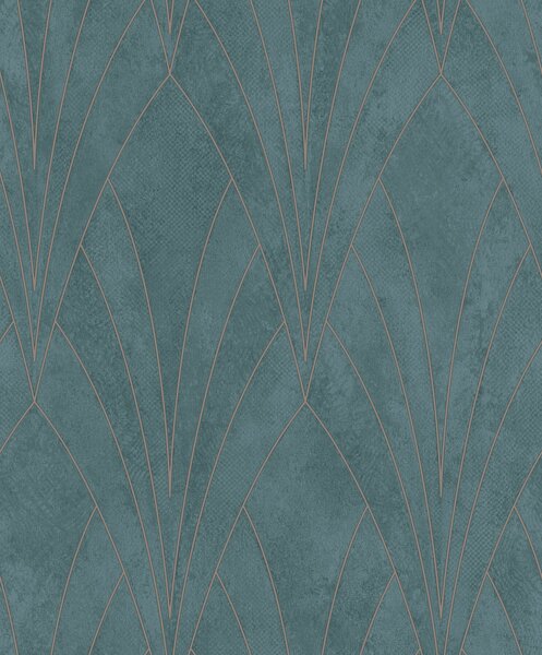 Zelená geometrická tapeta na zeď, Art Deco, L85604, Elegance, Ugepa