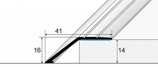 Přechodový ukončovací profil pro krytiny do 14 mm (samolepící) Stříbro E01