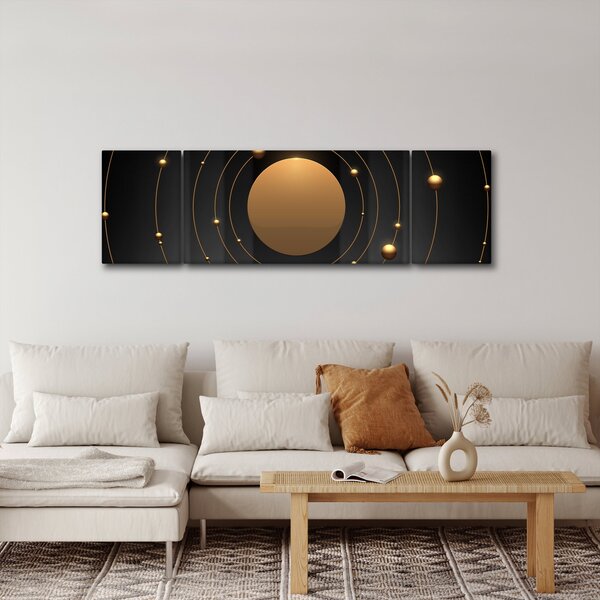 Obraz - Zlaté kruhy (170x50 cm)