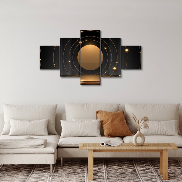 Obraz - Zlaté kruhy (125x70 cm)