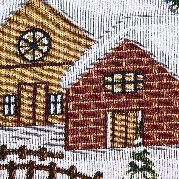Povlak MOTIV domky a most červenobílá 40 x 40 cm
