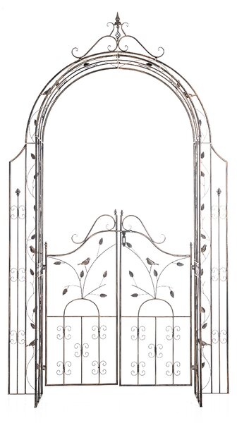 Pergola na popínavé rostliny GS22232 s brankou - Bronzová