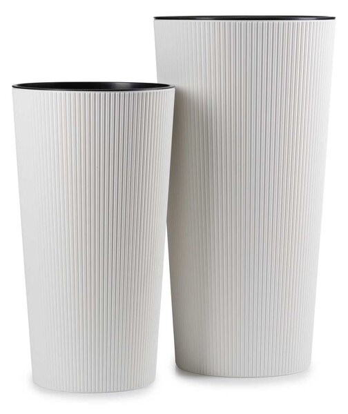 PLASTOVÝ KVĚTINÁČ URBANIKA ECO SADA 2KS 57X30 CM+46,6X25,5 CM BÍLÁ
