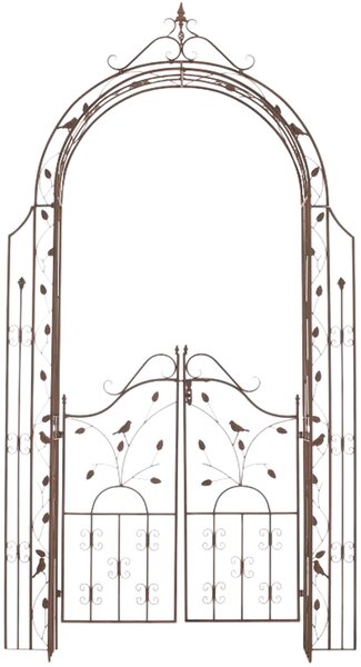 Pergola na popínavé rostliny GS22232 s brankou - Hnědá antik