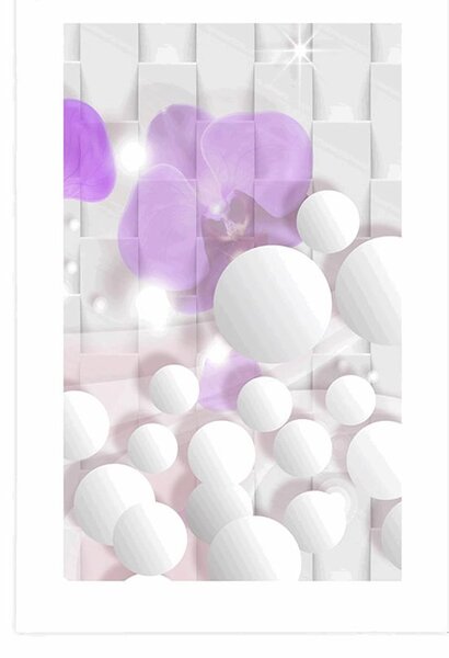 Plakát s paspartou orchidej na abstraktním pozadí