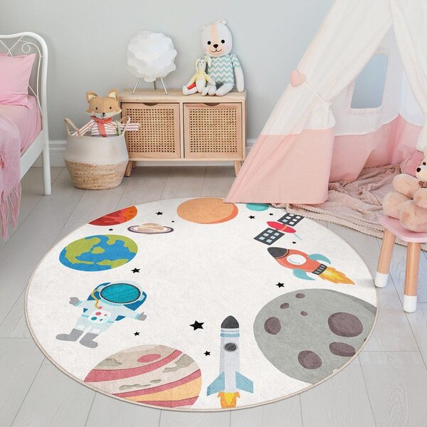 Pratelný dětský hrací koberec ø120 cm Space Trip – Mila Home