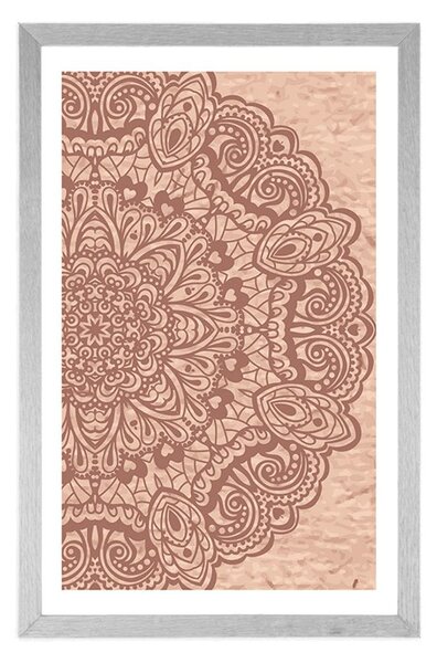 Plakát s paspartou květinová Mandala