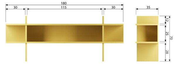 WOOOD Šedobílý dřevěný toaletní stolek Jeana 180 x 35 cm