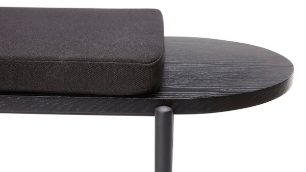 Černá dřevěná lavice Hübsch Norm 180 cm s podsedákem