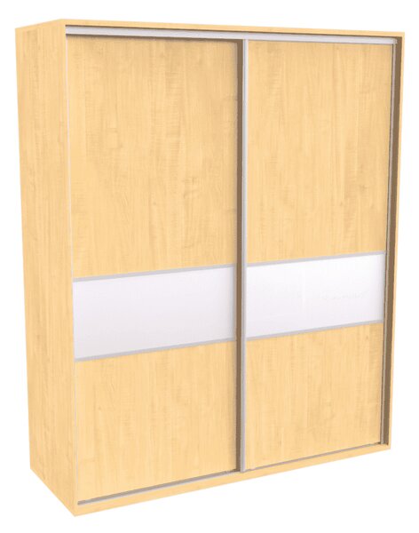 Šatní skříň FLEXI 2 s dělenými dveřmi Lacobel Varianta barvy: Javor, Šířka: 180 cm, Výška: 240 cm