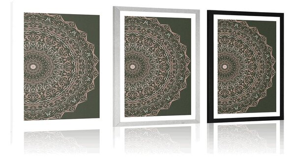 Plakát s paspartou Mandala ve vintage stylu