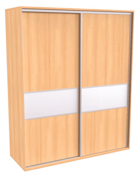 Šatní skříň FLEXI 2 s dělenými dveřmi Lacobel Varianta barvy: Buk, Šířka: 180 cm, Výška: 240 cm