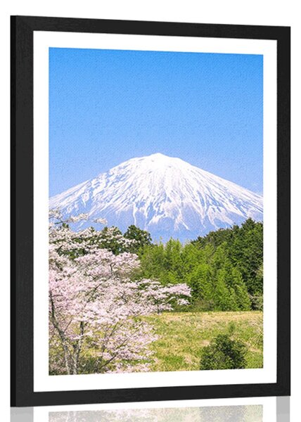 Plakát s paspartou sopka Fuji