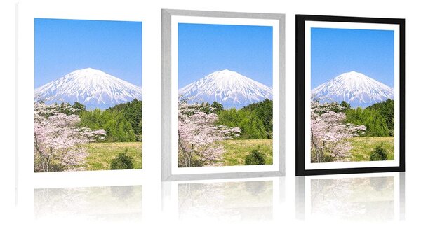 Plakát s paspartou sopka Fuji