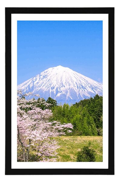 Plakát s paspartou sopka Fuji