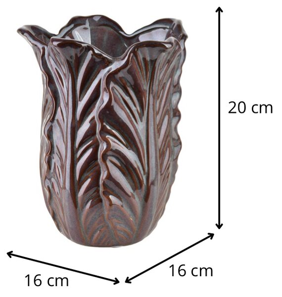 Mondex Keramická váza LETTU 16x20 cm červená/modrá