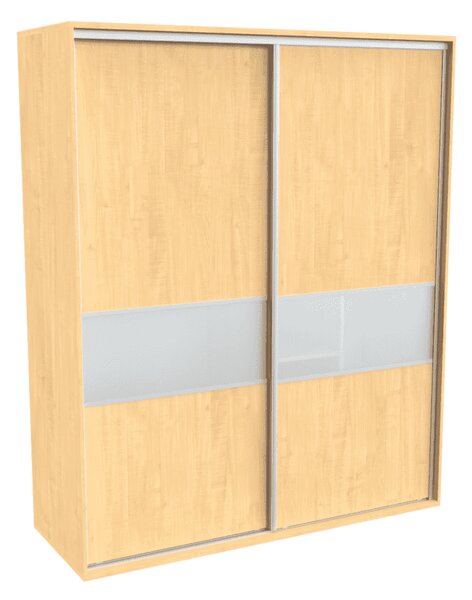 Šatní skříň FLEXI 2 s dělenými dveřmi Matelux Varianta barvy: Javor, Šířka: 180 cm, Výška: 240 cm
