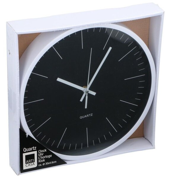 Nástěnné hodiny 30 cm bílá / černá