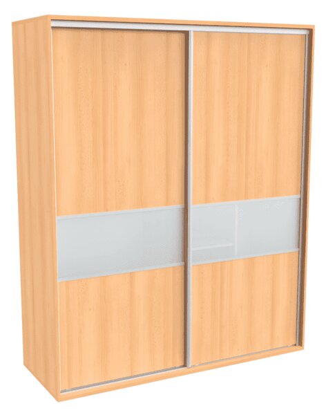 Šatní skříň FLEXI 2 s dělenými dveřmi Matelux Varianta barvy: Buk, Šířka: 180 cm, Výška: 240 cm