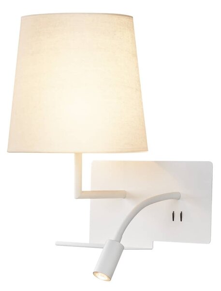 SLV BIG WHITE SOMNILA FLEX vnitřní nástěnné svítidlo LED 3000K, bílá, verze vlevo vč. USB přípojky 1003459