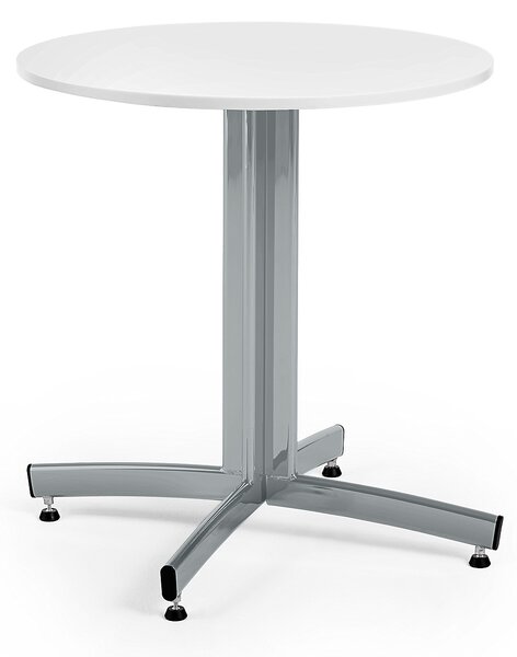 AJ Produkty Kulatý stůl SANNA, Ø700x720 mm, stříbrná/bílá