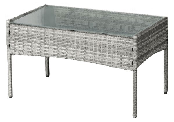 KONDELA Zahradní 4-dílný ratanový set, šedá, RATANA