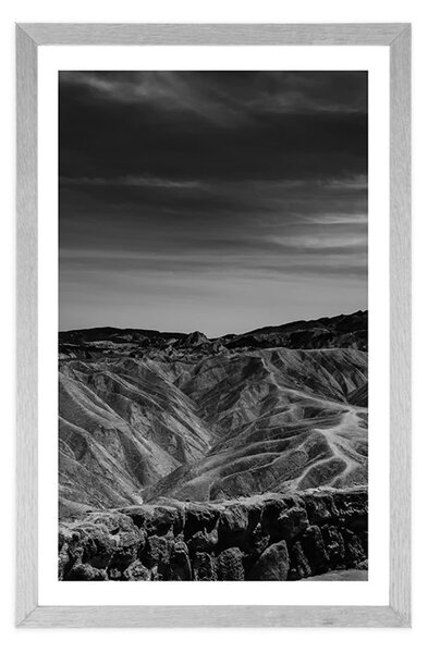 Plakát s paspartou Národní park Death Valley v černobílém provedení