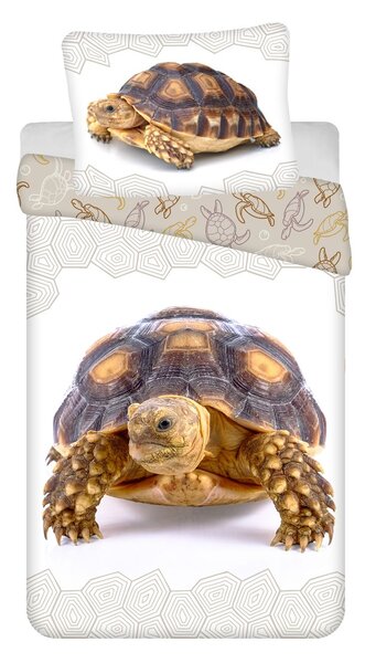 3D bavlněné povlečení TURTLE bílé Rozměr povlečení: 70 x 90 cm | 140 x 200 cm