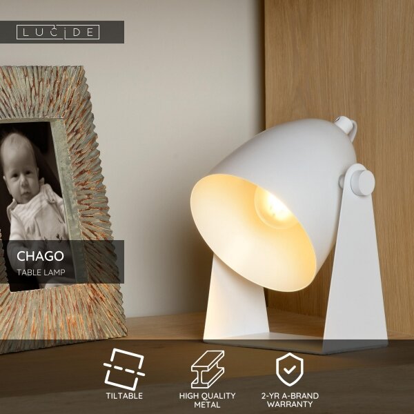 Lucide 45564/01/31 - Stolní lampa CHAGO 1xE14/40W/230V bílá