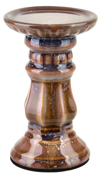 Mondex Keramický svícen Yarine 16,5 cm hnědý