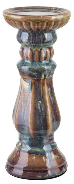 Mondex Keramický svícen Yarine 25,5 cm hnědý