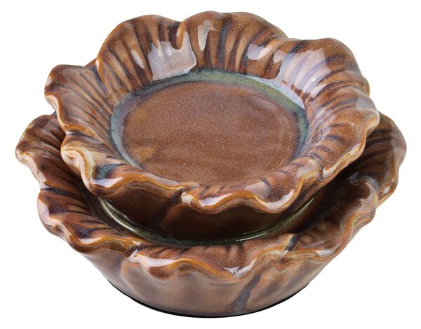 Mondex Keramický svícen Yarine 7 cm hnědý