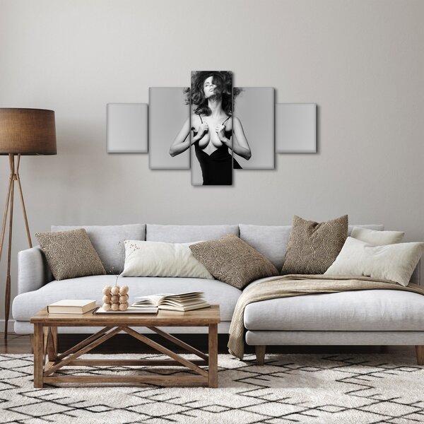 Obraz ženy v černých šatech (125x70 cm)